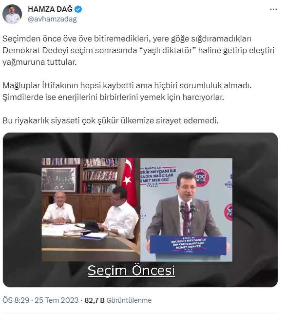 AK Parti Genel Başkan Yardımcısı Dağ'dan Kılıçdaroğlu'na tavır değişimi eleştirisi
