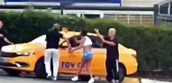 Yabancı uyruklu kadın taksi şoförüne tokat attı