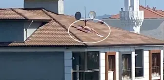 Çatıda çırılçıplak güneşlenen adam, binanın sahibi çıktı! Almanya'dan gelmiş