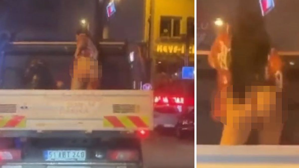 Kamyonet kasasında giderken kalça dansı yapmıştı! Fatura şoföre kesildi