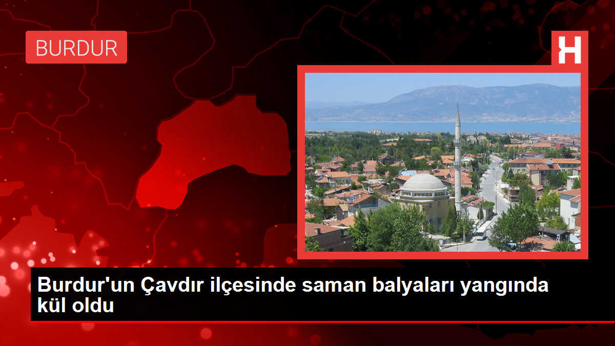 Burdur'un Çavdır ilçesinde saman balyaları yangında kül oldu