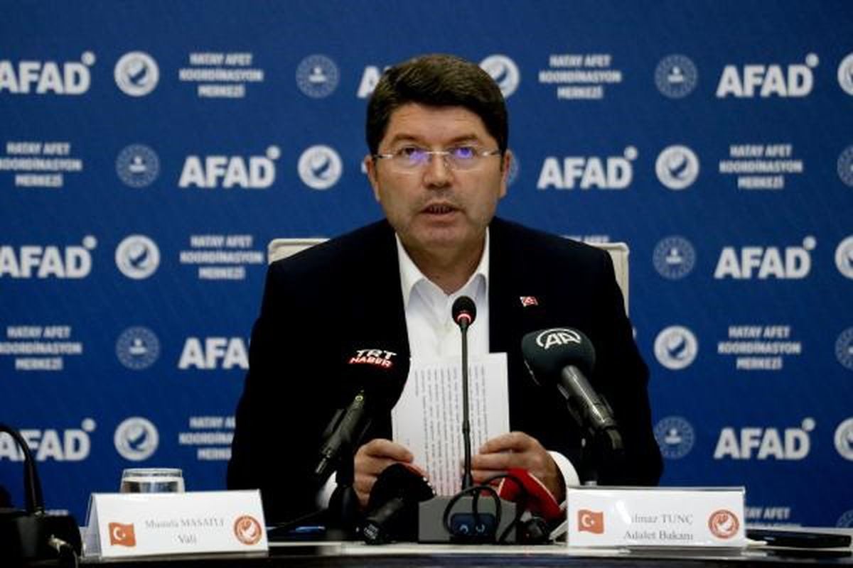 Adalet Bakanı Yılmaz Tunç, Hatay'da deprem sonrası yapılan çalışmalara teşekkür etti