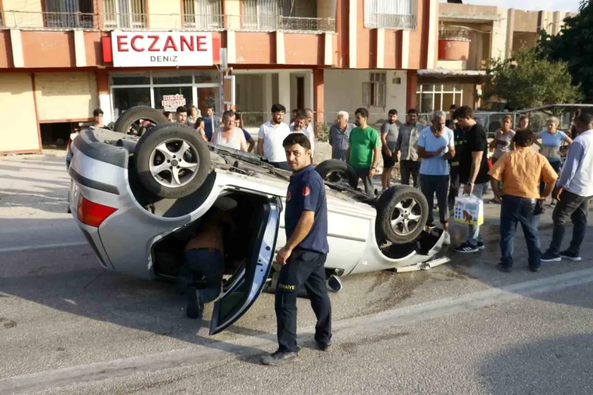 AFAD çalışanı kontrolden çıkan otomobiliyle takla attı