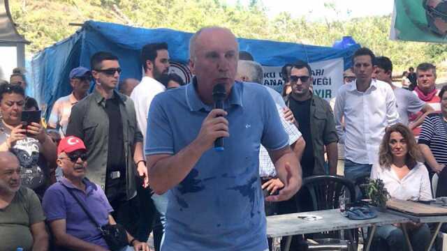 Akbelen'e giden Muharrem İnce'ye soğuk duş! Karşılaştığı tepki sonrası mikrofonu bırakıp alanı terk etti