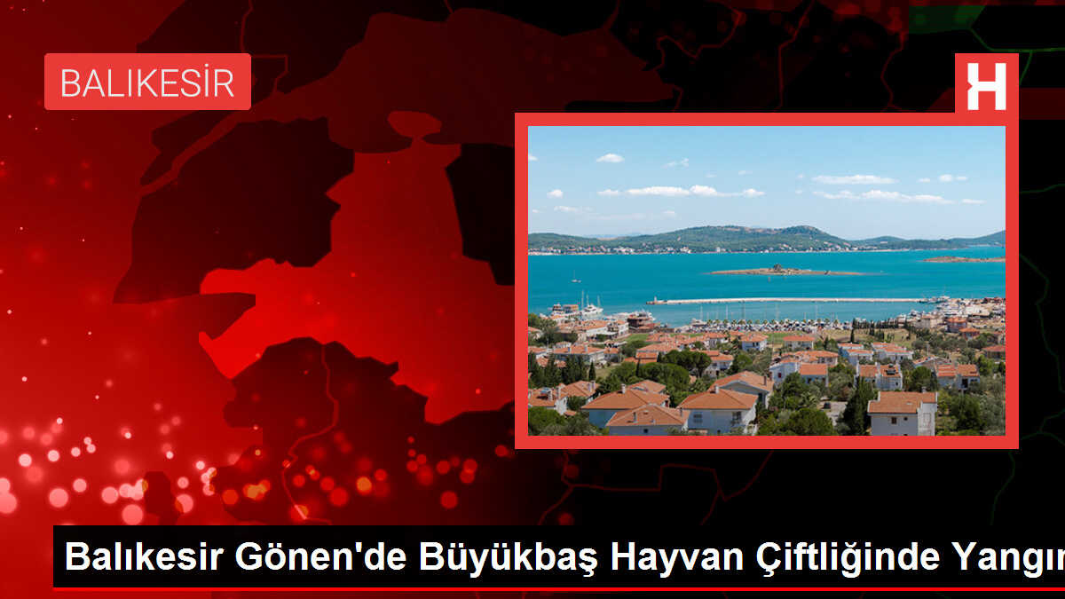Balıkesir Gönen'de Büyükbaş Hayvan Çiftliğinde Yangın