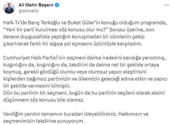 Ali Mahir Başarır, 'CHP seçmeni kızsa da gelir oyunu verir' dedi! Tepkiler gelince açıklama yaptı Ali Mahir Başarır, 'CHP seçmeni kızsa da gelir oyunu verir' dedi! Tepkiler gelince açıklama yaptı