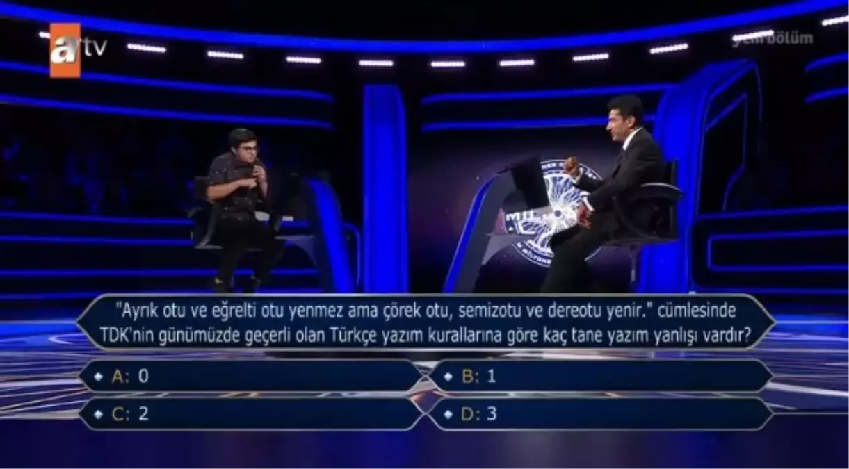 ('Ayrık otu ve eğrelti otu yenmez ama çörek otu, semizotu..) Kim Milyoner Olmak İster 1 Ağustos Sorusu Cevabı Nedir? 200 Bin TL'lik soru ve cevabı ne?