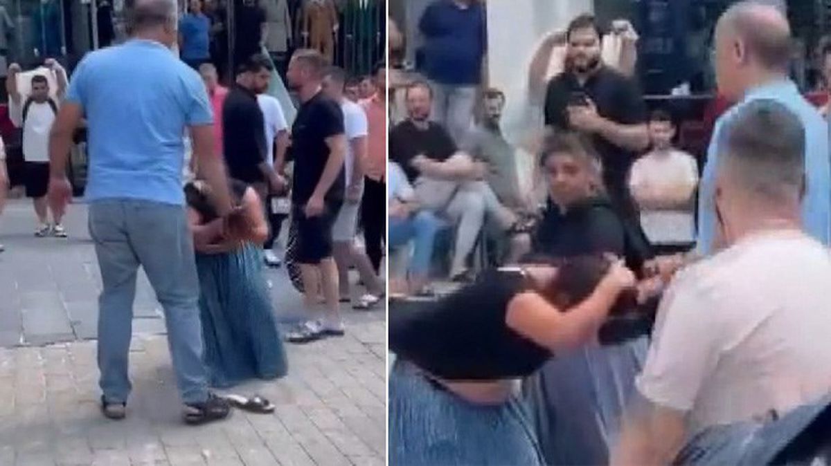 Esnaf, hırsızlık yaptığını iddia ettiği kadını saçlarından tutup darbetti
