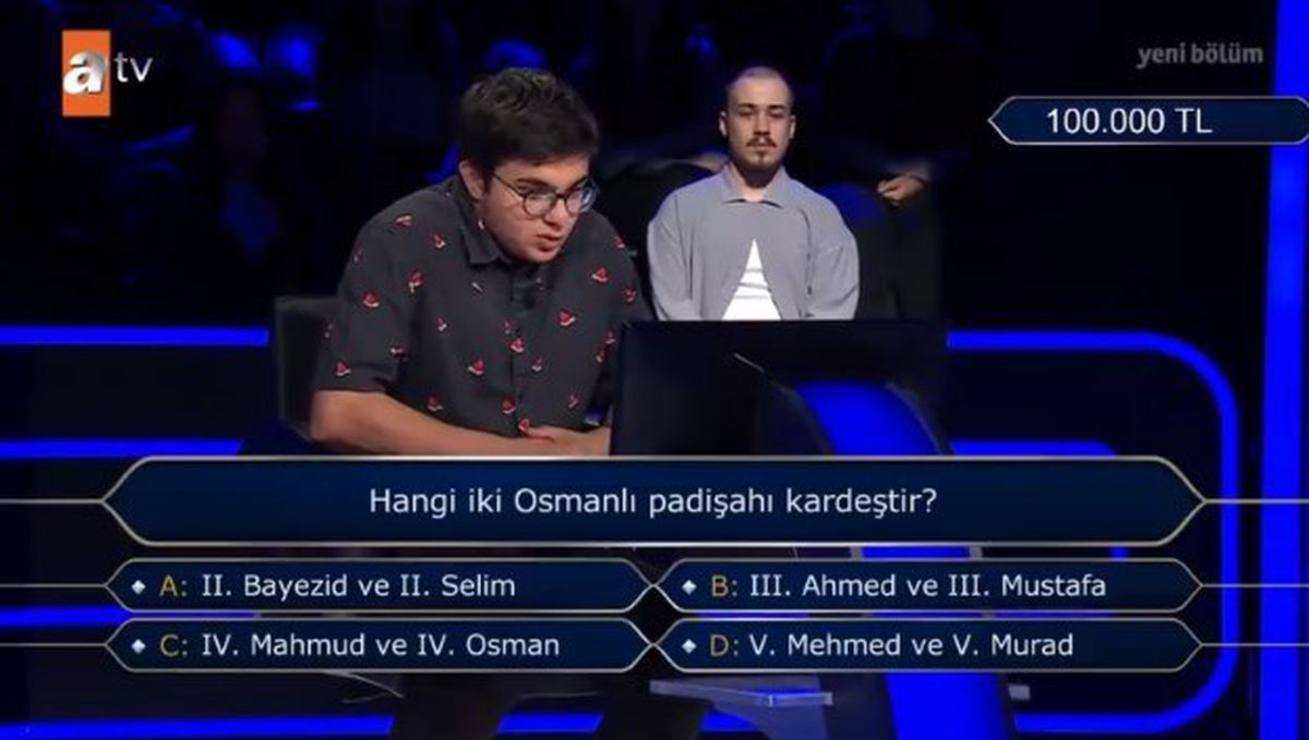 (Hangi iki Osmanlı padişahı kardeştir?...) Kim Milyoner Olmak İster 1 Ağustos Sorusu Cevabı Nedir? 100 Bin TL'lik soru ve cevabı ne?