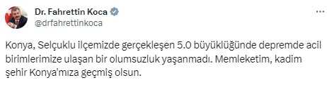 Son Dakika: Konya'da 5 büyüklüğünde deprem meydana geldi