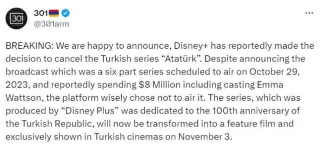 Disney olayı nedir? Disney Plus Atatürk dizisi olayı ne? Disney'e tepkiler çığ gibi