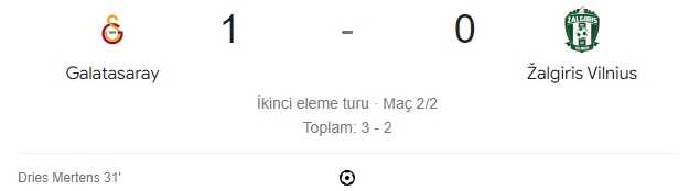 Galatasaray Zalgiris maçı kaç kaç, bitti mi? MAÇ SKORU! GS Zalgiris maçı kaç kaç, canlı maç skoru ve canlı maç anlatımı!