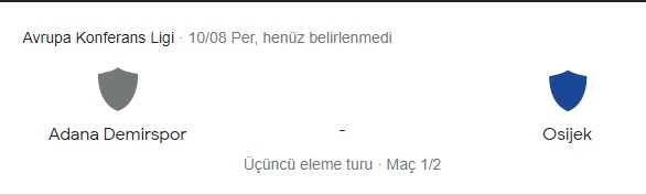 Adana Demirspor Osijek maçı ne zaman? Adana Demirspor Osijek maçı ne zaman?
