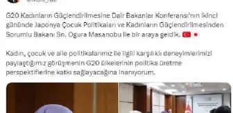 AİLE ve Sosyal Hizmetler Bakanı Mahinur Özdemir Göktaş, Japonya Çocuk Politikaları ve Kadınların Güçlendirilmesinden Sorumlu Bakan Ogura Masanobu ile görüştü