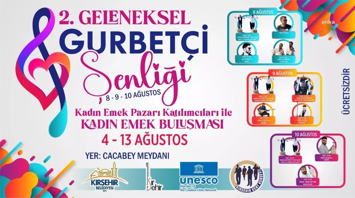 Kırşehir'de Kadın Emek Pazarı ve Gurbetçi Şenliği Başlıyor