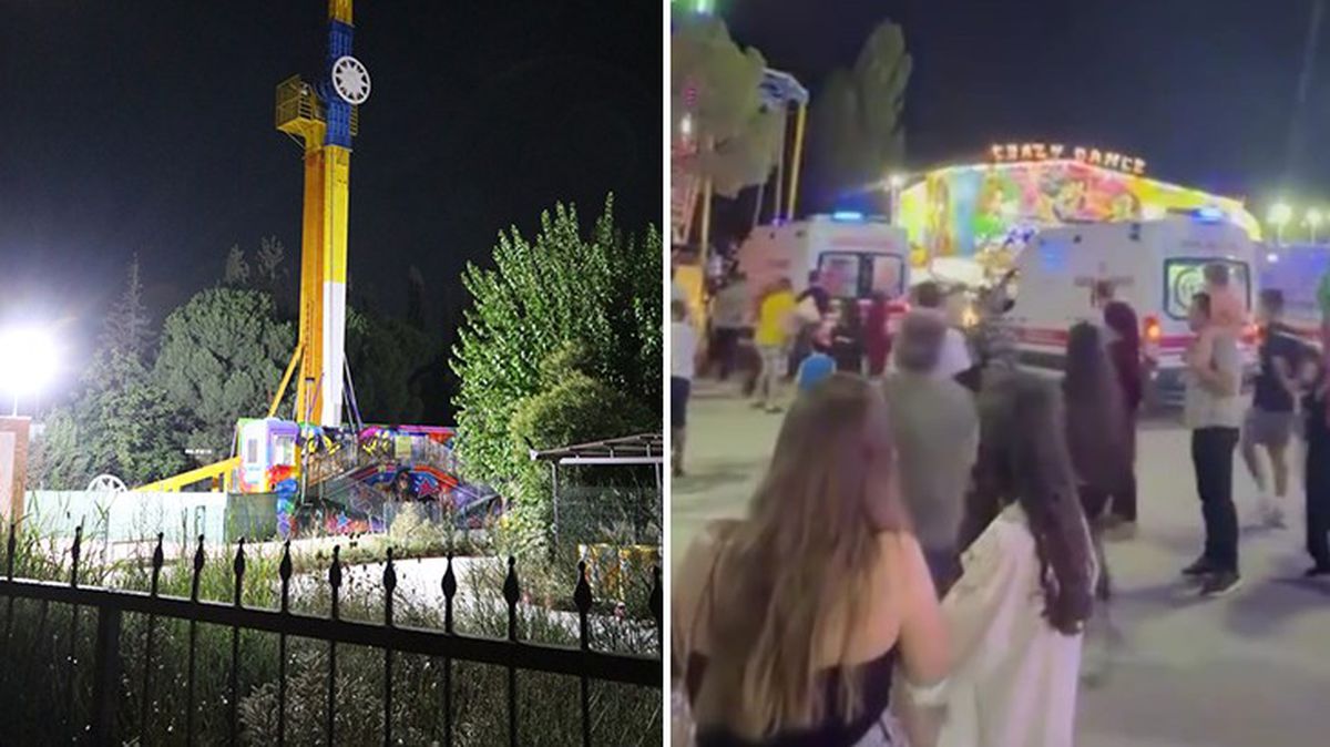 Lunaparkta salıncak önce savruldu sonra ağaca çarptı: 6 yaralı