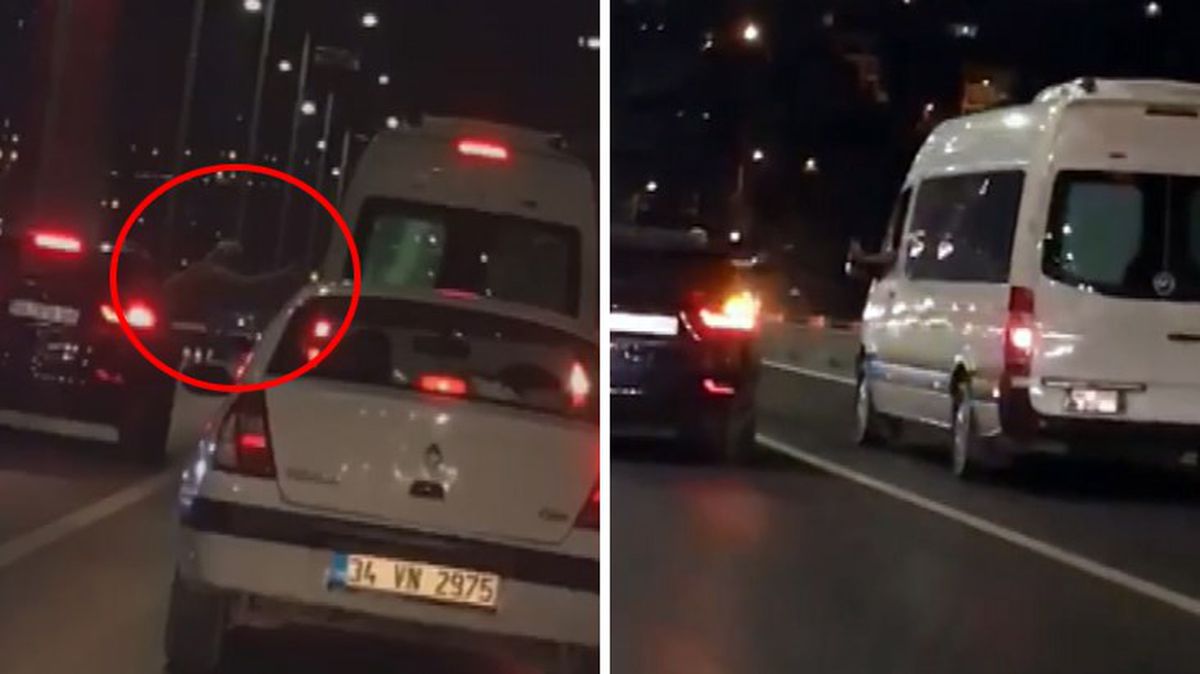 15 Temmuz Şehitler Köprüsü'nün ortasında camdan sarkıp tartıştığı şoföre vurmaya çalıştı