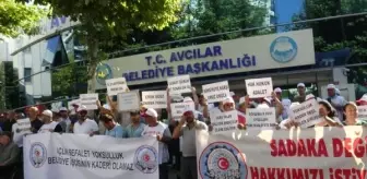 Belediye İş Sendikası Üyeleri Avcılar Belediyesi'nde İşçi Maaşlarının Düzeltilmesi İçin Eylem Yaptı