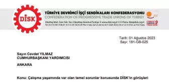 Disk, Cumhurbaşkanı Yardımcısı Yılmaz ile Görüştü, Gündem Asgari Ücret: 'Türkiye'nin Asgari Ücretle Geçinenler Ülkesi Olmaktan Çıkması İçin Ücretler...