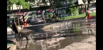 Sıcaktan bunalan çocukların süs havuzunda tehlikeli oyunu