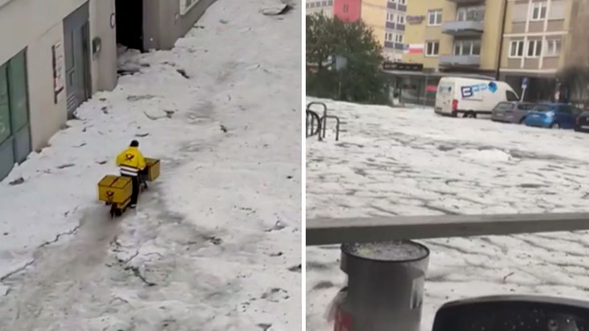 Almanya'yı dolu vurdu! Her yer beyaza büründü, yolları kar küreme makineleriyle temizlediler