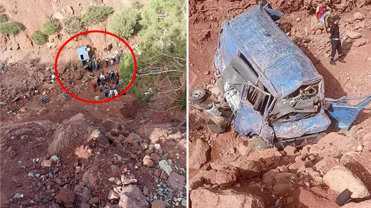 Fas'ta minibüs metrelerce yükseklikten uçuruma uçtu! 24 kişi hayatını kaybetti