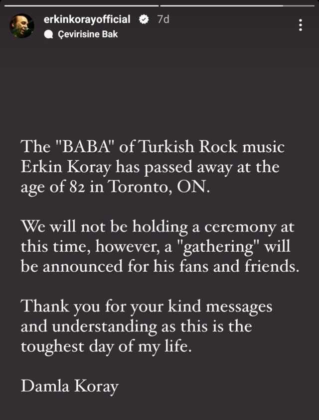 Erkin Koray'ın ölümünün ardından acılı kızından ilk sözler: Eserlerin dilimizde, aşkın kalbimizde yaşayacak