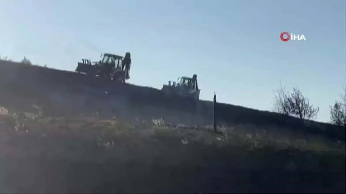 250 dönüm tarım arazisi ve ayçiçeği tarlası kül oldu