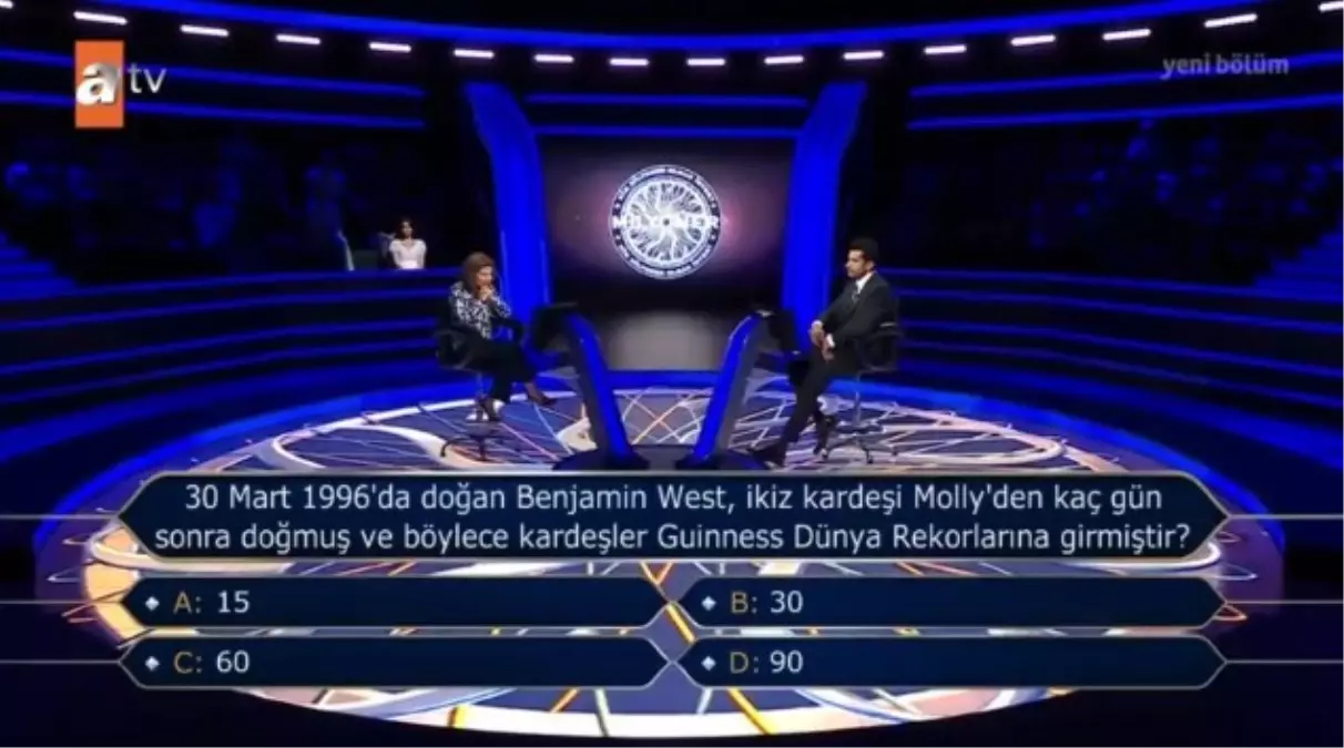 (30 Mart 1996'da doğan Benjamin West, ikiz kardeşi Molly...) Kim Milyoner Olmak İster 8 Ağustos Sorusu Cevabı Nedir? 50 Bin TL'lik soru ve cevabı ne?