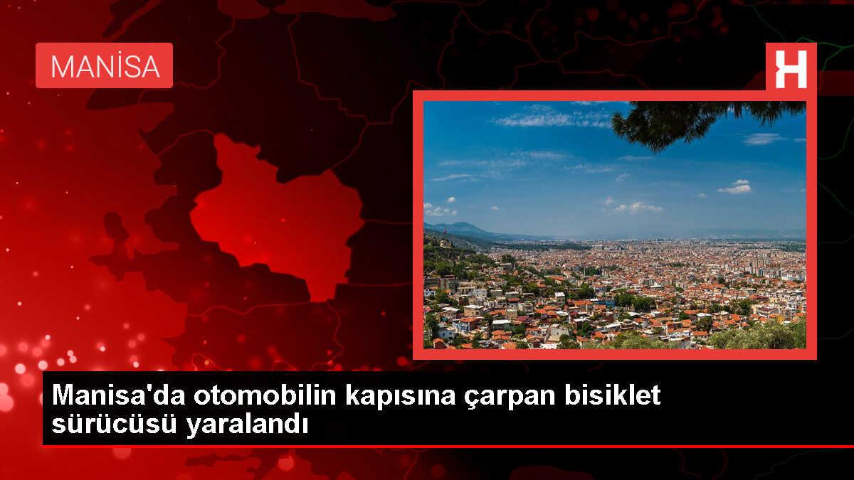 Soma'da elektrikli bisiklet sürücüsü otomobilin kapısına çarptı
