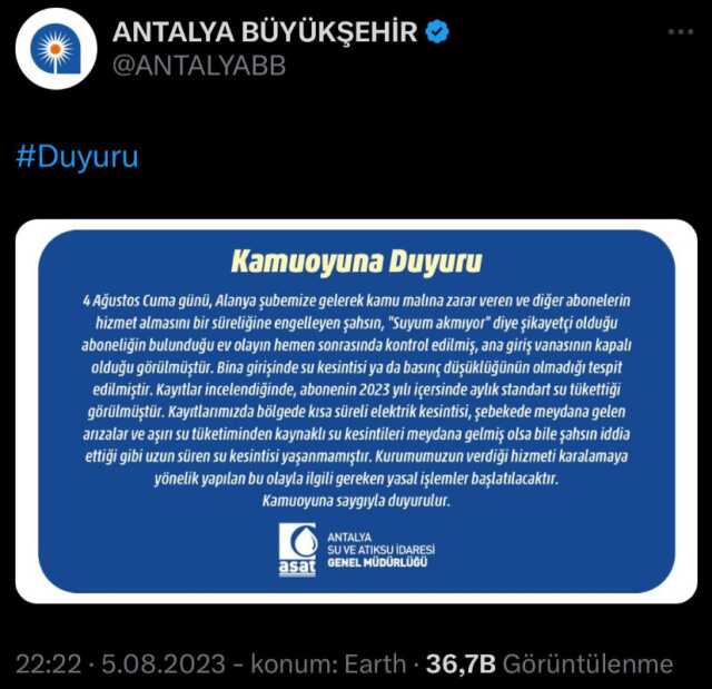 'Suyum yok' diyerek belediye binasını basan vatandaşın vanasının kapalı olduğu iddiasına avukatından yalanlama 'Suyum yok' diyerek belediye binasını basan vatandaşın vanasının kapalı olduğu iddiasına avukatından yalanlama