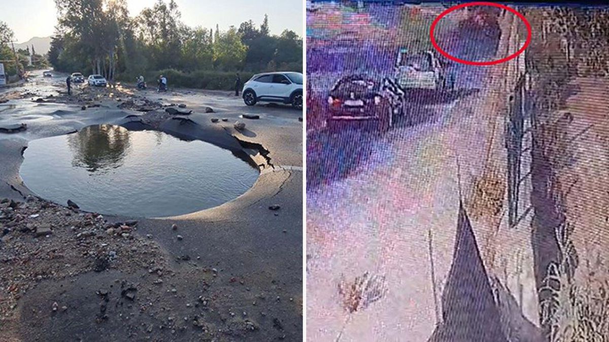 Bodrum'da patlayan isale hattı, motosikletliyle köpeğini havaya uçurdu! O anlar kamerada