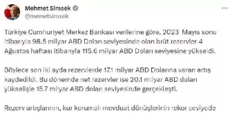 Türkiye'nin brüt rezervleri son iki ayda 17,1 milyar dolar arttı