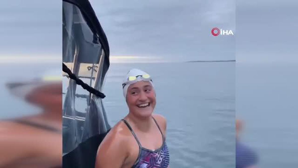 Bodrumlu Türkoğlu, Kuzey Kanalı'nı yüzerek geçen ilk Türk kadını oldu