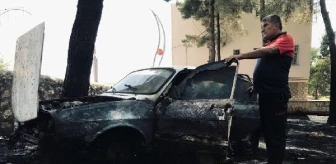 Mardin'de Park Halindeki Otomobilde Çıkan Yangın Otoparktaki Ağaçlara Sıçradı