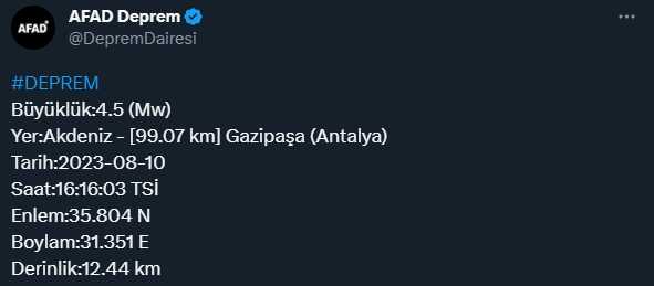 Son Dakika: Türkiye beşik gibi sallanıyor! Diyarbakır'ın ardından bir deprem de Antalya'da