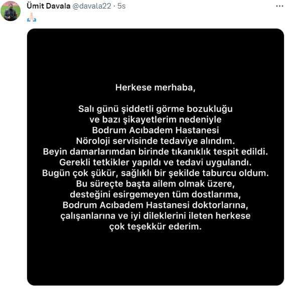 Efsane isim Ümit Davala, ameliyat oldu
