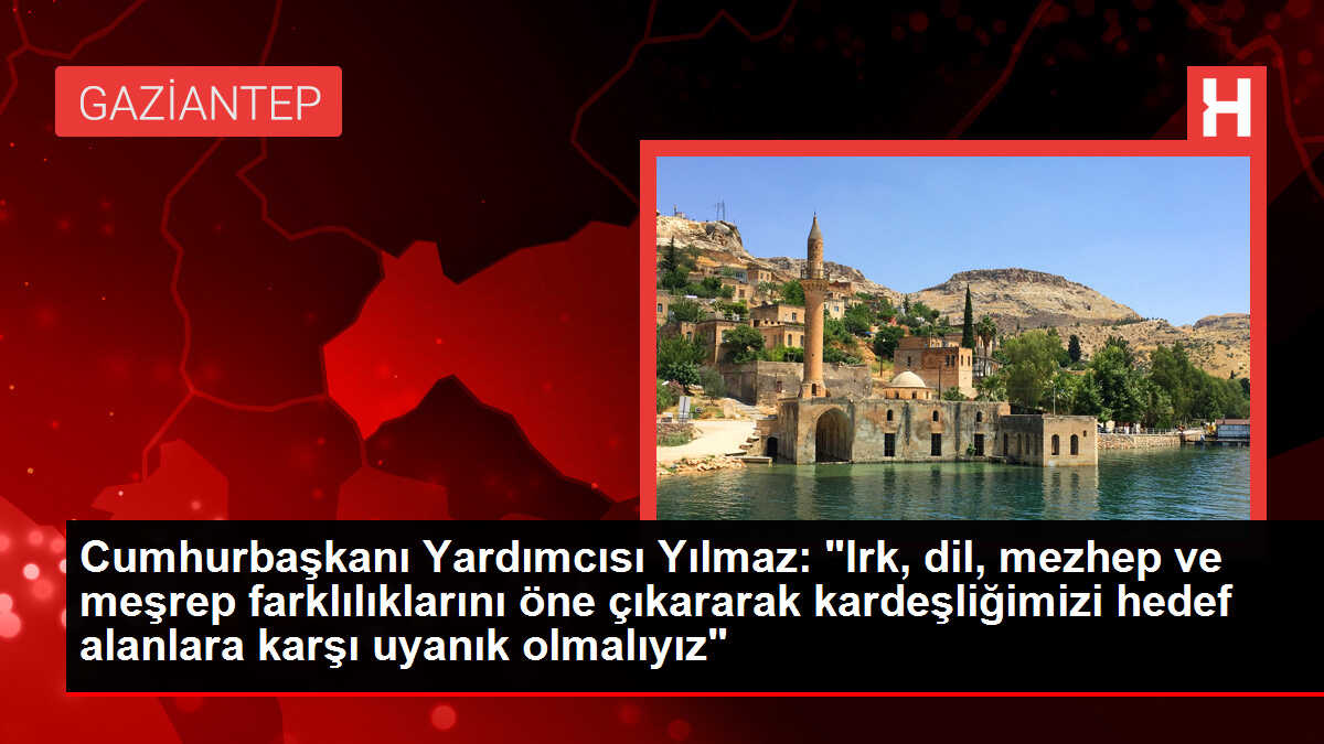 Cumhurbaşkanı Yardımcısı Yılmaz: 'Irk, dil, mezhep ve meşrep farklılıklarını öne çıkararak kardeşliğimizi hedef alanlara karşı uyanık olmalıyız'