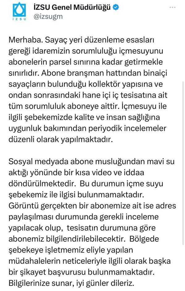 İzmir'de musluklardan akan mavi su görenleri hayrete düşürdü İzmir'de musluklardan akan mavi su görenleri hayrete düşürdü