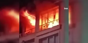 Lapseki'de 5 katlı apartmanda yangın paniği