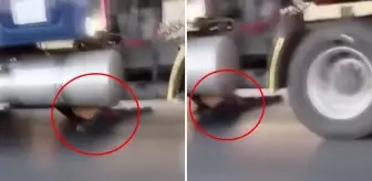 Tırı soymak isteyen hırsız, aracın altında kalarak kilometrelerce sürüklendi