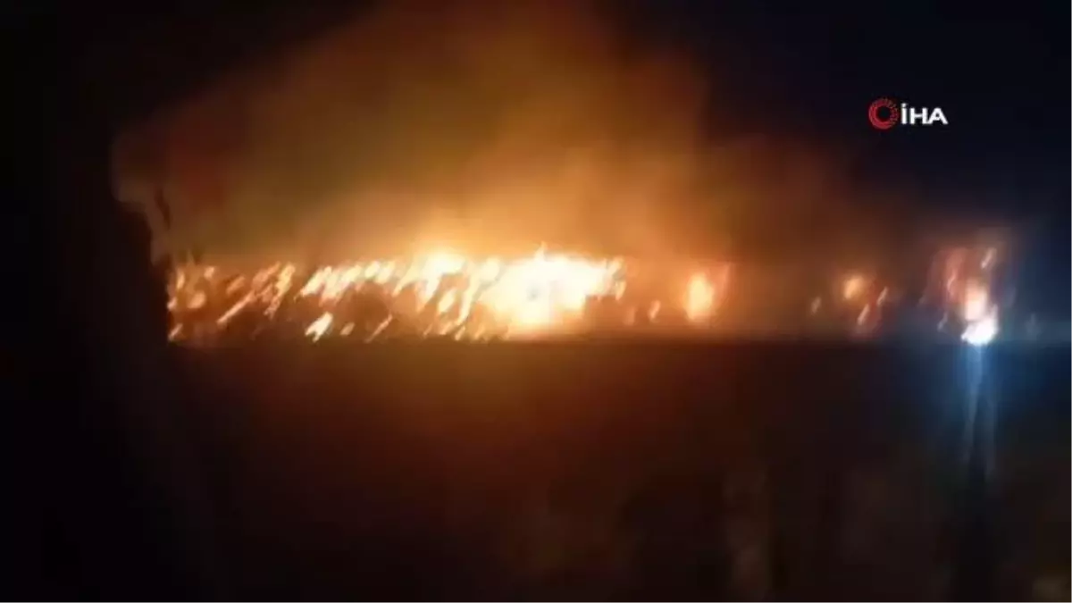 Balya yangını mısır tarlası sahiplerini korkuttu