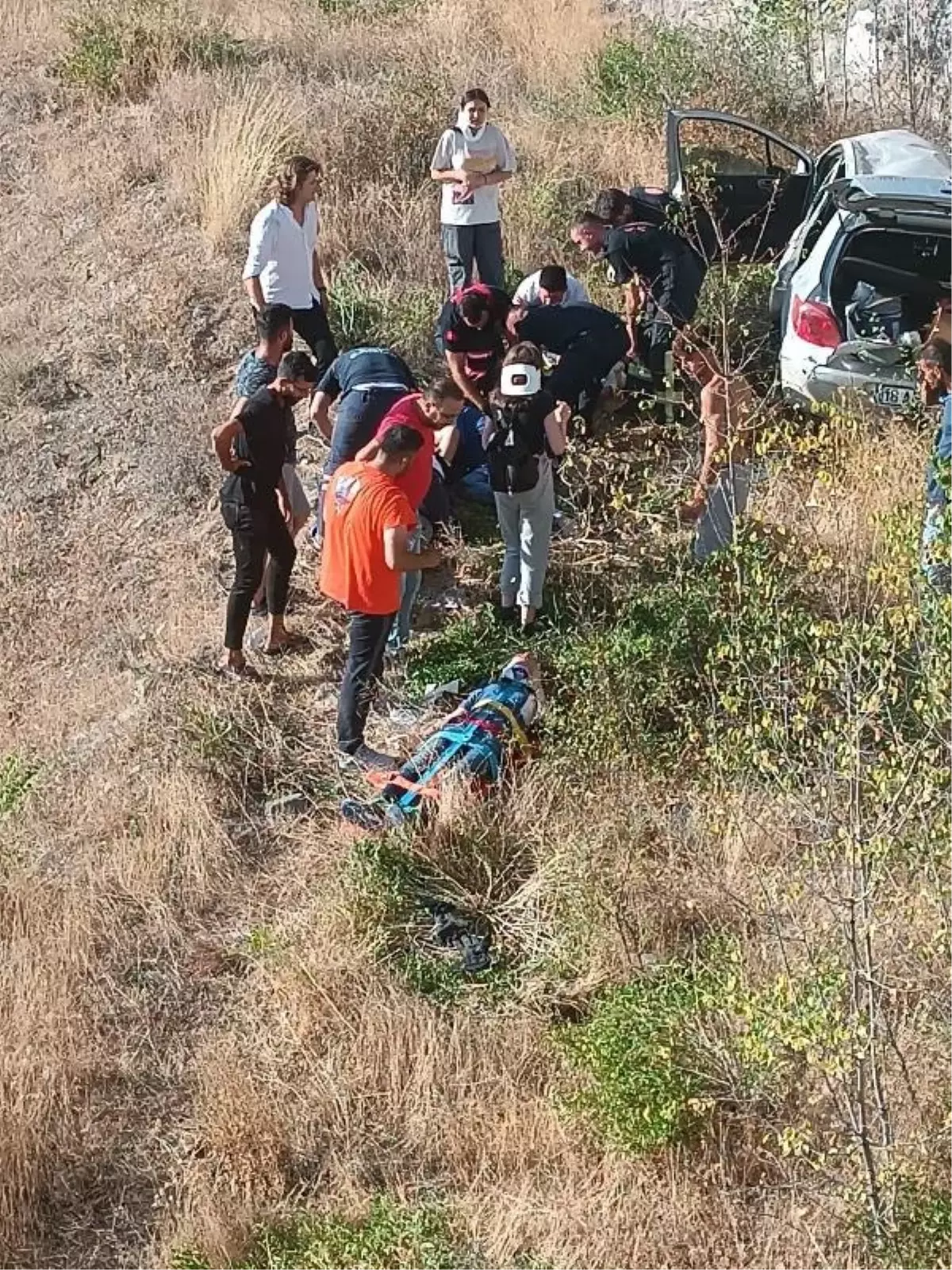 Çankırı'da Otomobil Şarampole Yuvarlandı: 7 Yaralı