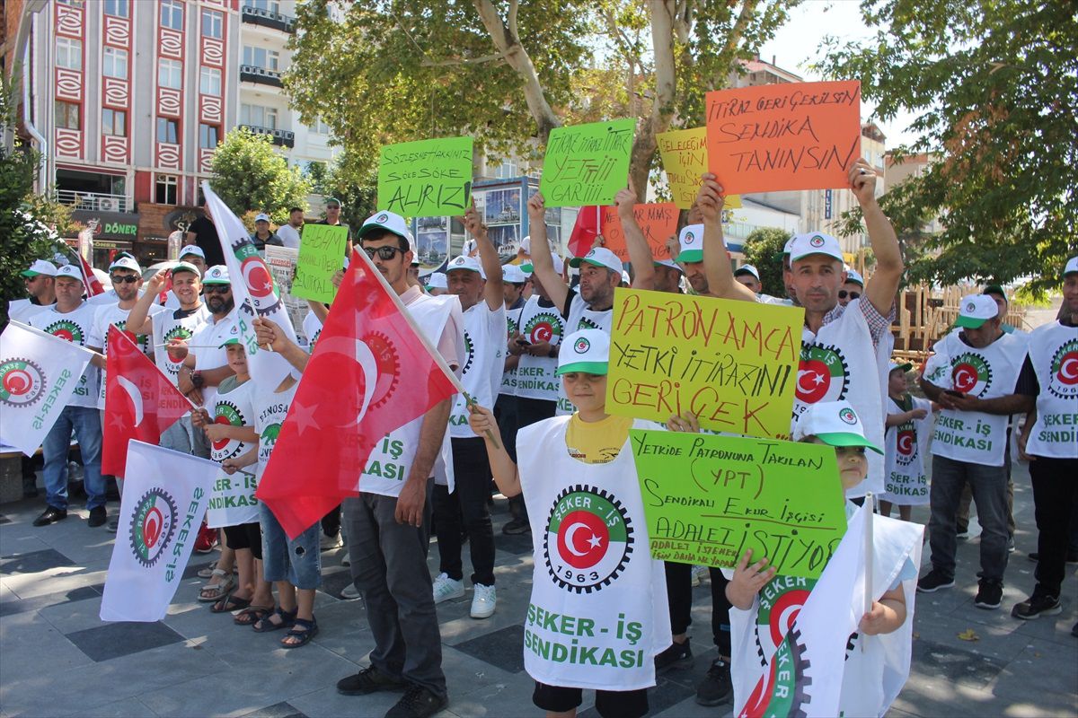 Suluova'da Et İşleme Tesisi İşçileri Sendika Tanınması İçin Eylem Yaptı