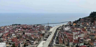 Trabzon'da Kanuni Bulvarı'nın son hali havadan görüntülendi