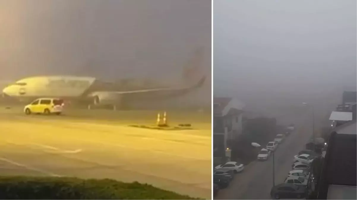Antalya'yı kaplayan nem bulutları nedeniyle havalimanına iniş yapamayan bazı uçaklar farklı şehirlere yönlendirildi