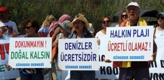 Çeşme'de Sahillerin Ücretli Hale Getirilmesine Havlu Protestosu