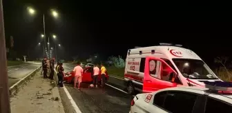 Tekirdağ'da otomobil refüje çarptı, sürücü yaralandı