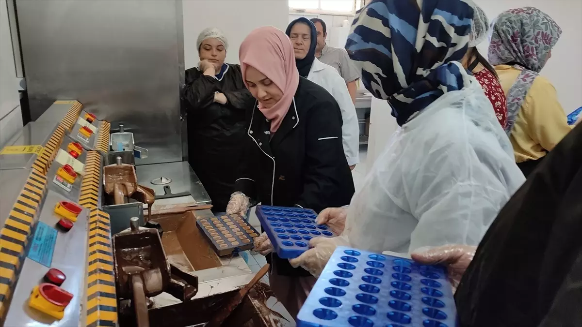 Çorum'dan Gelen Kursiyerler Sarıoğlan'da Butik Çikolata Hazırlama Kursuna Katıldı