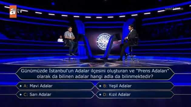 Günümüzde İstanbul'un Adalar ilçesini oluşturan ve 'Prens... Kim Milyoner Olmak İster 17 Ağustos Sorusu Cevabı Nedir? 50 Bin TL'lik soru ve cevabı ne?
